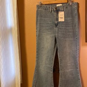 Bohme NWT denim flare with unfinished hem